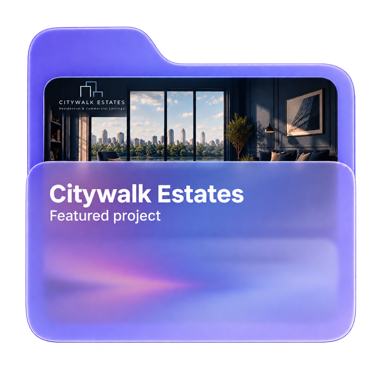 Citywalk Estates project folder with a property cover inside